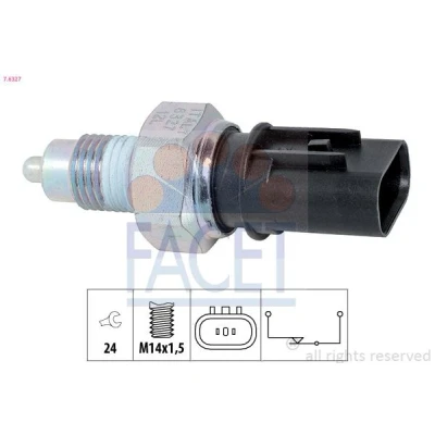 Afbeelding van FACET 7.6327 Schakelaar, achteruitrijlicht Made in Italy OE Equivalent KIA: Pro cee‘d I Hatchback, Venga Box Body / Hatchback