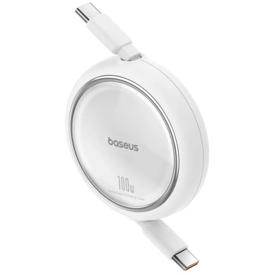 Afbeelding van Baseus Free2Draw Oprolbare USB C naar Kabel 100W PD 1M Wit
