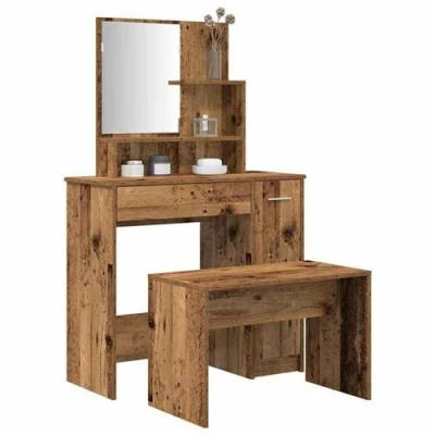 Image de vidaXL Ensemble de coiffeuse vieux bois d&#039;ingénierie3329191