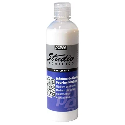 Afbeelding van Pébéo Studio Acrylics hulpstuk voor acrylverf gladmakend medium het maken en vernis vloeibaar acrylbindmiddel transparant glanzend niet vergelend fles van 250 ml 524550