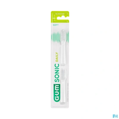 Image de Gum Sonic Daily Brosse Dents Pile Tetes Blanche 2