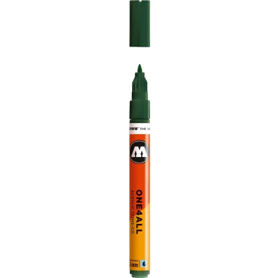 Afbeelding van Molotow ONE4ALL 127HS CO 1,5mm Marker Donkergroen Geschikt voor vele oppervlaktes zoals canvas, hout, steen, keramiek, plastic, glas, papier, leer...