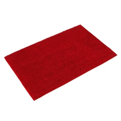 Afbeelding van WohnDirect Badmat, 50 x 80 cm, rood, antislip, absorberend en zacht, modulaire badkamertapijten