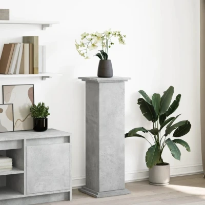 Afbeelding van vidaXL Sokkel met opbergruimte 31x30x90 cm bewerkt hout betongrijs