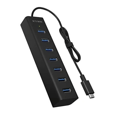 Afbeelding van ICY BOX USB C (USB 3.2 Gen 2) multiport hub 7 poorten Zwart