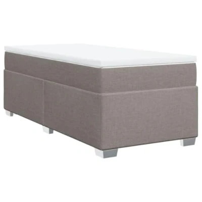 Afbeelding van vidaXL Boxspring met matras stof taupe 100x200 cm