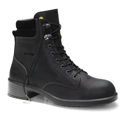 Afbeelding van ELTEN NIKOLA Black Mid ESD S2 veiligheidsschoenen voor dames, zakelijk, elegant, zwart, stalen neus, maat 41