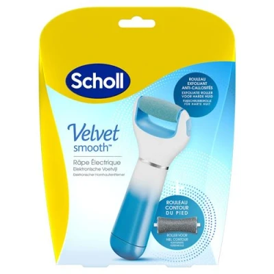 Image de Râpe électrique Scholl Velvet Smooth Anti Callosités Bleue et Blanche