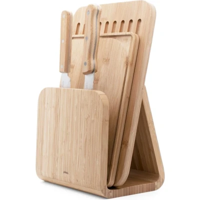 Afbeelding van Pebbly Slijpset: Magnetische Houder + Snijplank Broodplank Lang Office Mes Broodmes