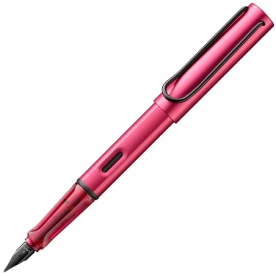 Afbeelding van LAMY AL star D09 Lichte vulpen van aluminium fiery met ergonomische handgreep en gepolijste stalen veer, extra fijne lijnbreedte, inktcartridge T 10 blauw