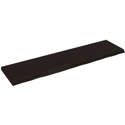 Afbeelding van vidaXL Wastafelblad 200x50x(2 6) cm behandeld massief hout donkerbruin
