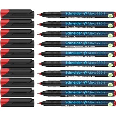 Afbeelding van universele marker Schneider Maxx 220 S permanent rood doos met 10 stuks