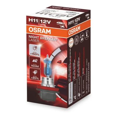 Afbeelding van Osram H11 Halogeenlamp 12V 55W PGJ19 2 Night Breaker Laser