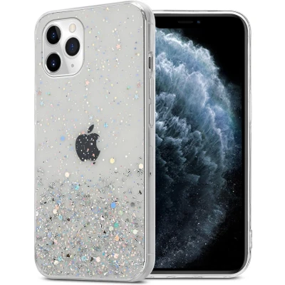Afbeelding van Cadorabo Hoesje geschikt voor Apple iPhone 11 in Transparant met Glitter Beschermhoes van flexibel TPU silicone fonkelende glitters Case Cover Etui