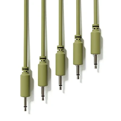 Afbeelding van ExcelValley 5 stuks modulaire kabel mono patchkabel TS 3,5 mm 1/8 inch Eurorack synthesizer [legergroen 15 cm 6 inch]