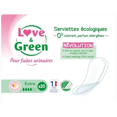 Afbeelding van Love &amp; Green Hypoallergene Blaasgruis Pads Extra 10