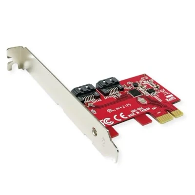 Afbeelding van Roline 2 poorten SATA controller PCIe x1 Geschikt voor: SSD Incl. Low Profile slotplaat