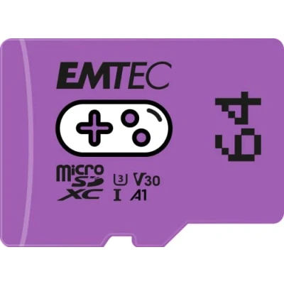 Image de EMTEC Gaming Carte mémoire flash 64 Go A1 / Video Class V30 UHS I U3 microSDXC violet