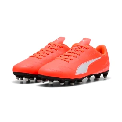 Afbeelding van PUMA Chaussures de football Vitoria II Fg/Ag Jr unisexes pour enfant, rouge lumineuse blanche, 29 EU