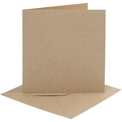 Afbeelding van Creativ company kaarten met envelop naturel 15x15 cm 4st