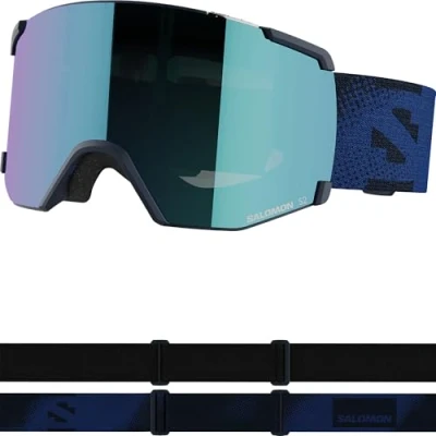 Afbeelding van SALOMON S/View Skimasker, uniseks, breed gezichtsveld, ideaal voor skiën en snowboarden, blauw, eenheidsmaat