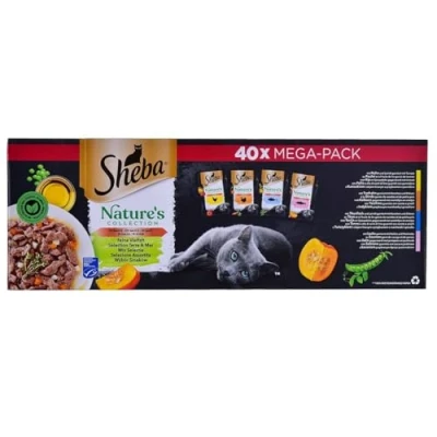 Afbeelding van SHEBA Nature&#039;s Collection Mix nat kattenvoer 40x85g
