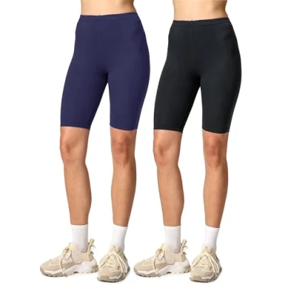 Afbeelding van Merry Style MS MS10 145 LE 2Pack Dames Leggings Sport Vrijetijdsbroek Kort Viscose Sporbroek Yogabroek Zwart/Zwart M