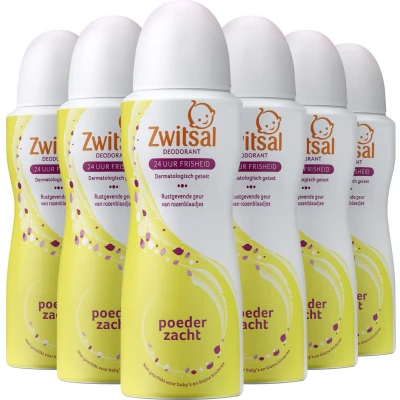Afbeelding van 6x Zwitsal Deodorant Poederzacht 100 ml