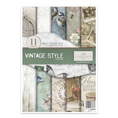 Afbeelding van ITD Collection RP021 Vintage rijstpapier, 29,7 x 21 cm