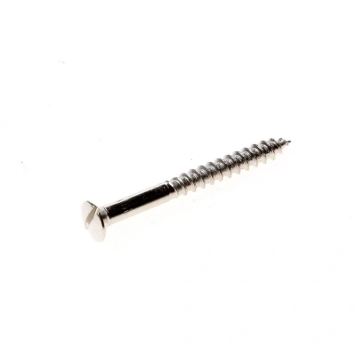 Afbeelding van Kelfort Houtschroef lenskop zaagsnede messing vernikkeld 3.5 x 16mm