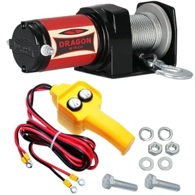 Afbeelding van Dragon Winch Elektrische lier Maverick serie 2000 lbs (907 kg), 12 V met stalen kabel 10 m voor ploegen, quads, ATV, UTV compleet bekabelde afstandsbediening + lieraccessoires