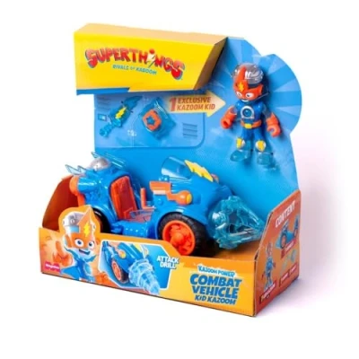 Afbeelding van SUPERTHINGS Kazoom Power Combat Vehicle Kid vechtvoertuig uit de tv serie Power. Bevat 1 gevechtsvoertuig, exclusieve Kazoom, wapen en accessoire