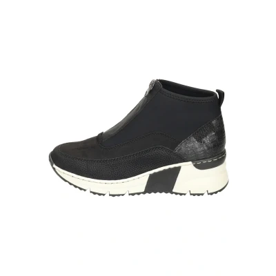 Afbeelding van Rieker N6352 korte dameslaarzen, Combi Zwart, 38 EU