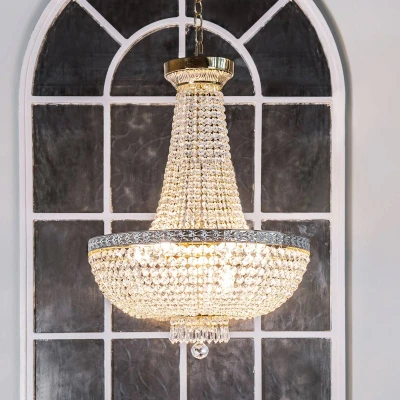 Afbeelding van Maytoni Bella kroonluchter, goudkleurig, kristal, Ø 50 cm