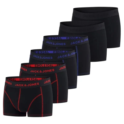 Afbeelding van Jack &amp; Jones Heren Boxershorts Basic Trunks 6 Pack Veelkleurig M Katoenen Ondergoed Onderbroeken