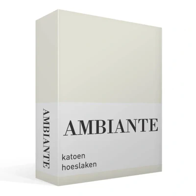 Afbeelding van Hoeslaken Lits Jumeaux 160x210 Ambiante Katoen Off White
