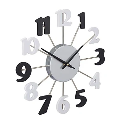 Afbeelding van Relaxdays wandklok open keukenklok 3D klok woonkamer muurklok design 35 cm Kleurmix 1