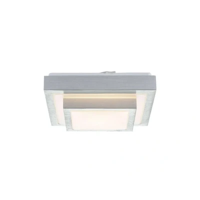 Afbeelding van Lindby LED plafondlamp 1licht aluminium, acryl H: 9.5 cm wit Inclusief lichtbron