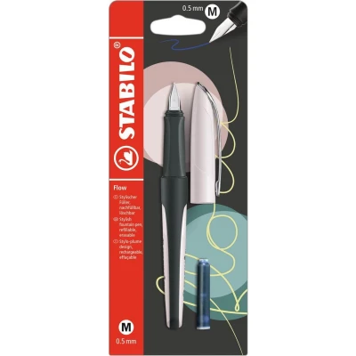 Afbeelding van Vulpen STABILO Flow medium pastel rooskleurig blister à 1 stuk