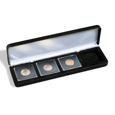 Afbeelding van Leuchtturm Leuchtturm, Munten box, Nobile voor capsules 50x50 mm. ( 4 st.) Zwart afm: 235x65x26 per st.