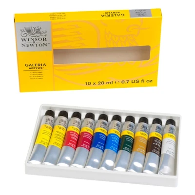 Image de WINSOR &amp; NEWTON SET DE PEINTURE EN TUBES GALERIA ACRYLIQUE 10 X 20 ML