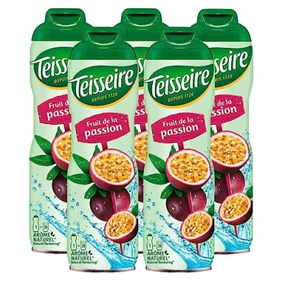 Afbeelding van Teisseire 5 stuks Passion Fruit/Passievrucht dranksiroop 600 ml siroop die dezelfde smaak heeft als de vrucht