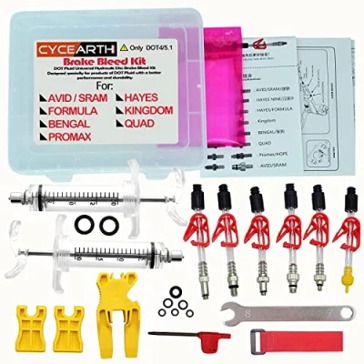 Afbeelding van CYCEARTH DOT Fiets Remkit Gebleekte Olie Kit voor Avid Sram Code 5 R Juicy Ultimate Elixir Formula Hayes Bngal Hope Quad Hydraulische Schijf Gereedschap (Kit A)