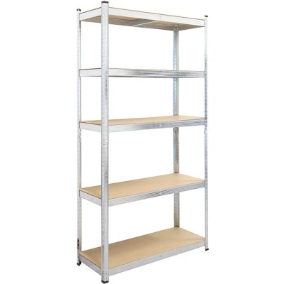 Afbeelding van Stellingkast Zilver 5 planken Opbergrek 180x90x40 cm 175kg Draagkracht