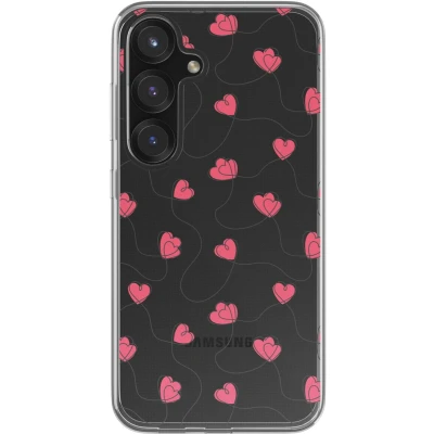 Afbeelding van imoshion hoesje Geschikt voor Samsung Galaxy S25 Design Dusty Rose Connected Hearts