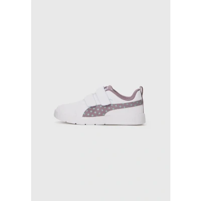 Afbeelding van Puma Courtflex V3 Dotty Unisex Trail hardloopschoenen voor kinderen, Maat: 35, White/plum jam/light moss Schoenen