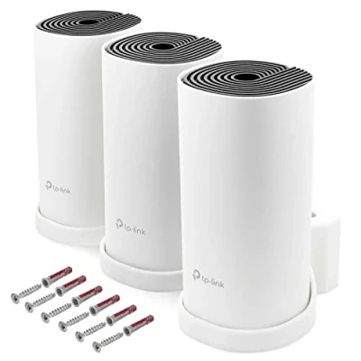 Afbeelding van Wandhouder voor TP Link Deco M4 Mesh 3 delige wifi router met kabelmanagement