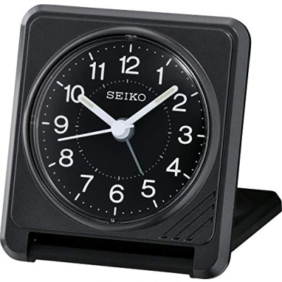 Afbeelding van Seiko reiswekker QHT015K elektronisch piep alarm zwarte uitvoering