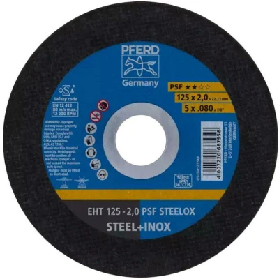 Afbeelding van PFERD EHT 125 2,0 PSF STEELOX 69120850 Doorslijpschijf recht mm 25 stuk(s) RVS, Staal