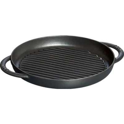 Afbeelding van Staub gietijzer 1203023 pure grill, rond, 26 cm, zwart mat